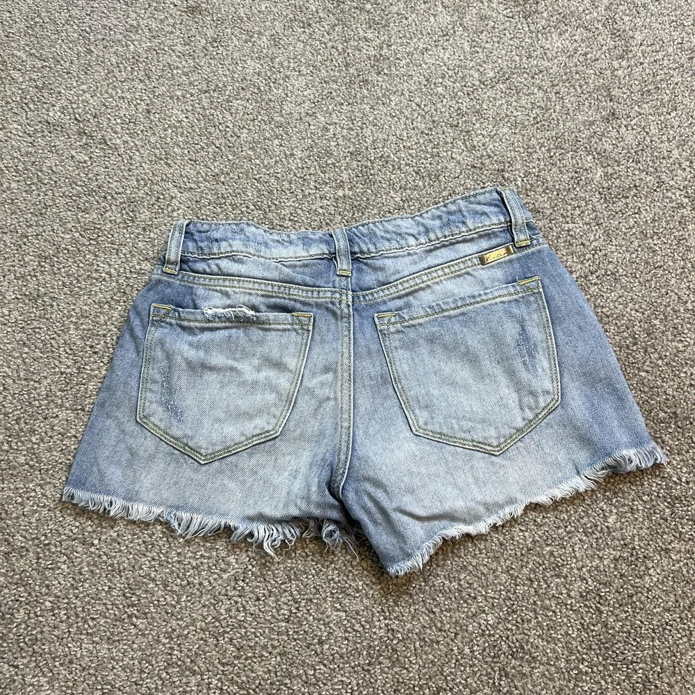 KanCan Denim Jean‎ Shorts Womens 1/24 Blue Distressed Ripped Frayed Hem Cutoff